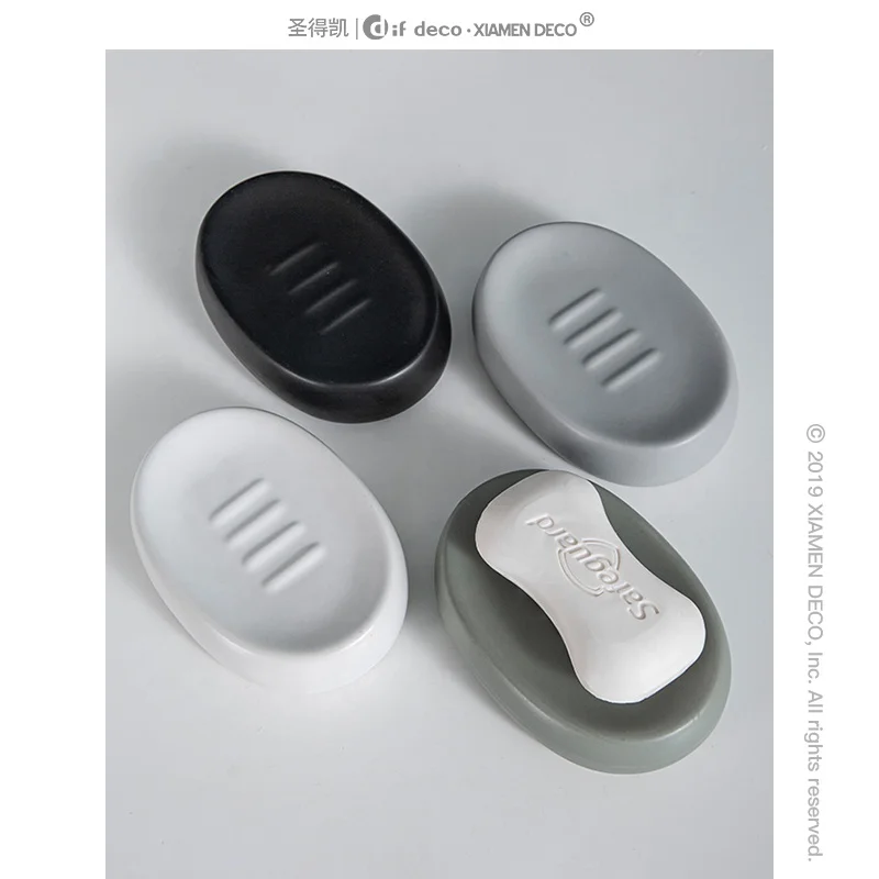 Ceramic Matte Tray Bar Holder Box for Shower Kitchen Container Box Bathroom Oval Soap dish