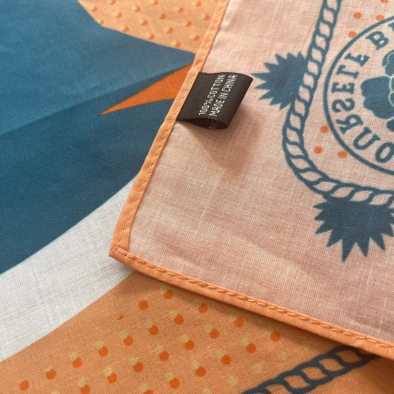 Customized Printed Red Square Bandanas Custom Wholesale OEM China Puff Print Logo Cotton Bandana Scarf with  Plastic Recycle