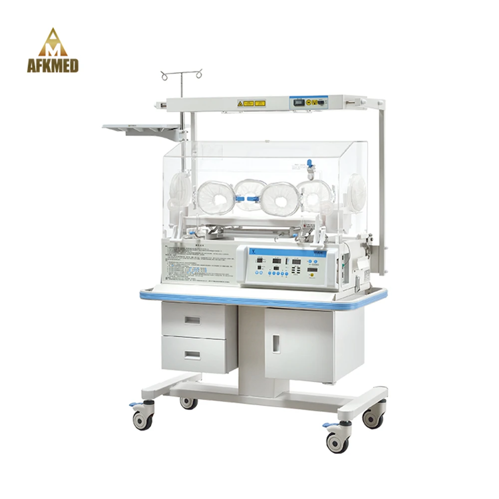 Mobile Portable Neonatal Monitoring System Newborn Infant Baby Incubator Warmer with shock absorption trolley