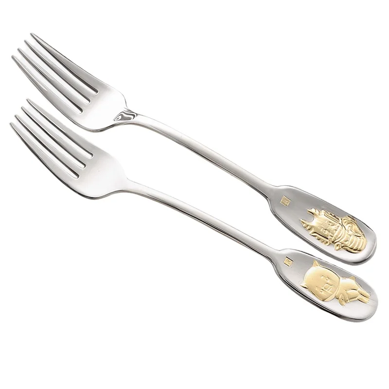 Customizable household creative 12 zodiac fork set 304 stainless steel main fork children dessert fruit salad fork