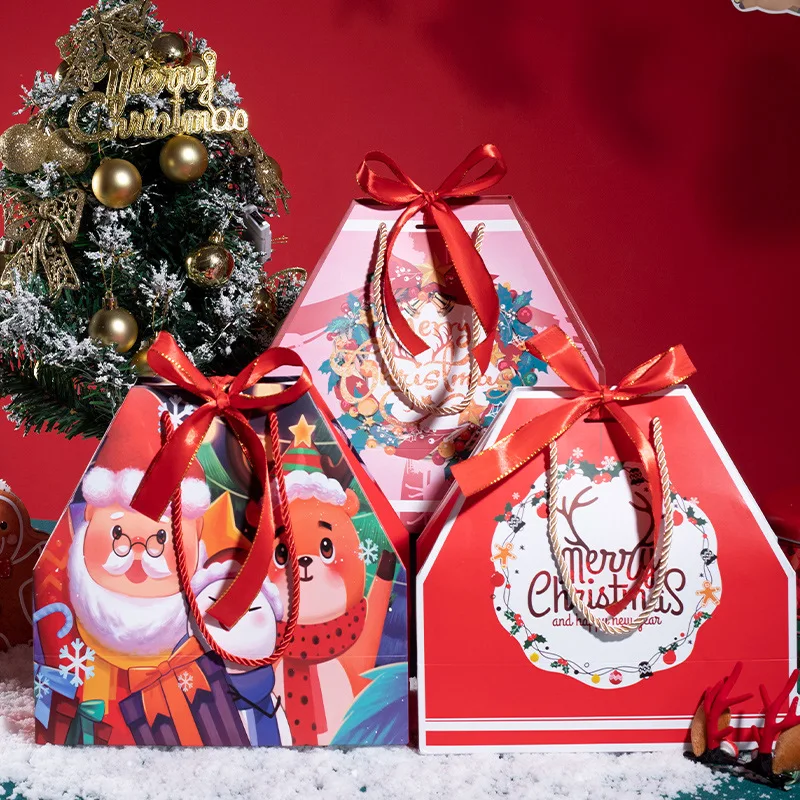 Wholesale Recyclable Promotional Custom Printed Packaging Gift Christmas Paper Bag With Handle