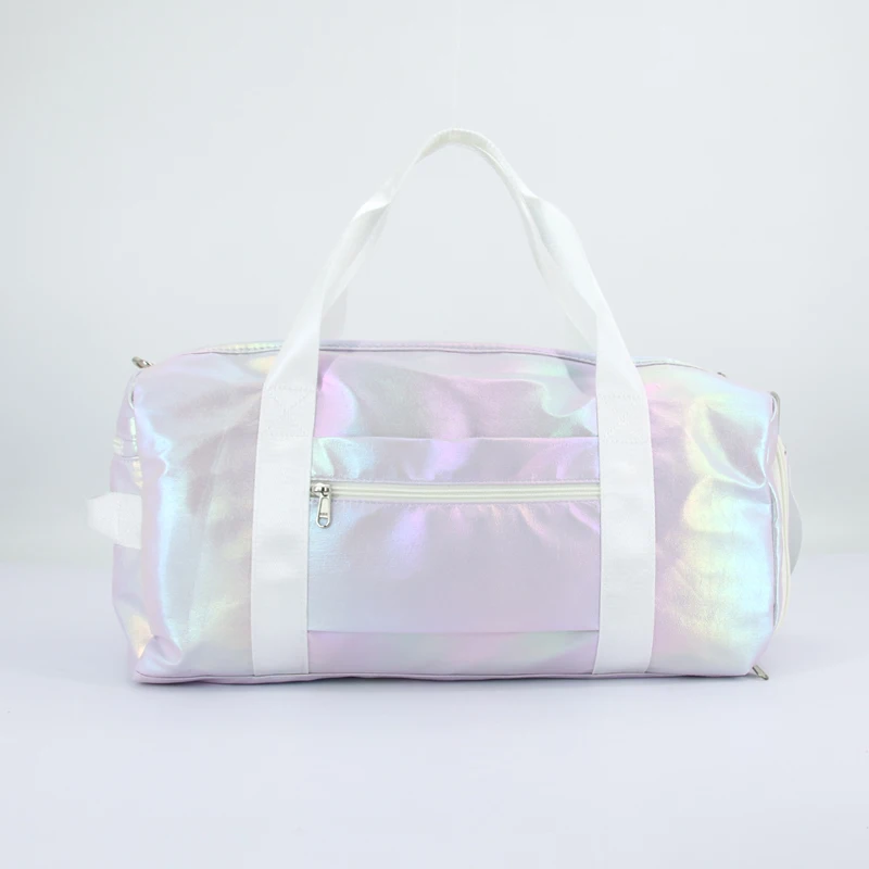 Custom Yoga Gym Travel Sneaker Storage Bag Holographic Gym Sport luxury Duffle Bag Weekender Overnight Bag for women