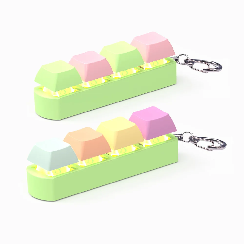 Manufacturer Personalized Wholesale Decompression Gift Colorful Metal Acrylic Luminous Button 3d Custom Keychain