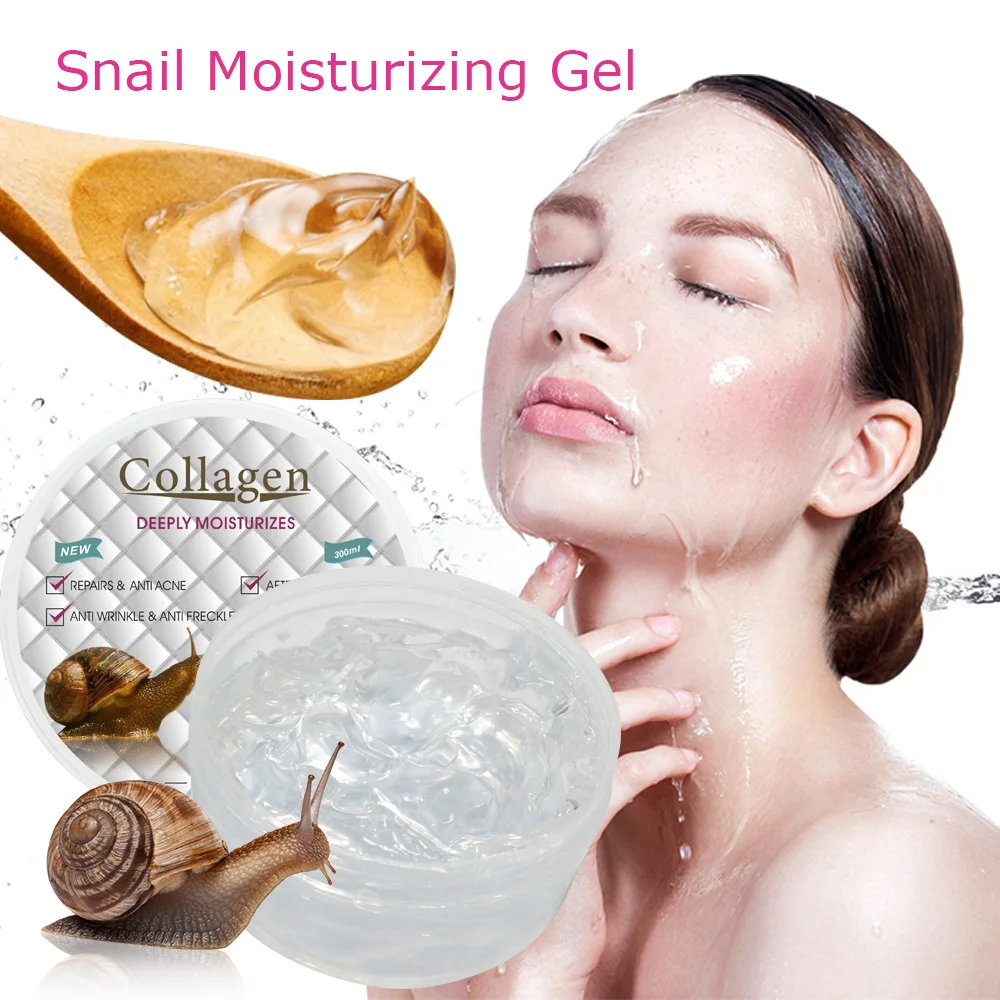 
Snail Collagen Natural Moisturizing Gel Oil Free Smoothing Anti Wrinkle Transparent Body Gel Repair Skin After Sun Exposure 