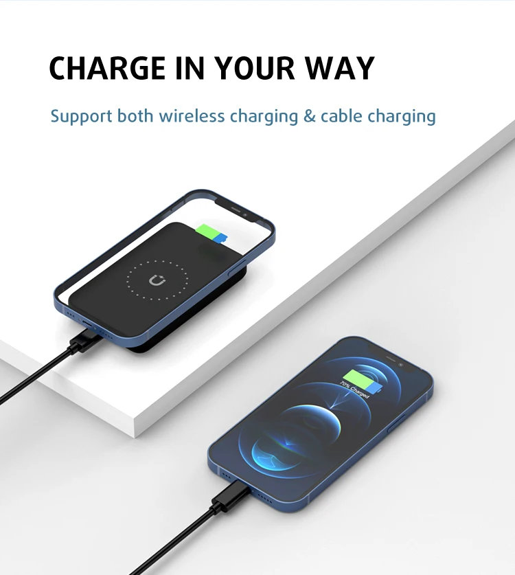 
Hotsale TRUSDA RC1.5W Wireless Magnetic 5000 mAh Power Bank With Qi Charging For Universal Cell Phones Trending in 2021 