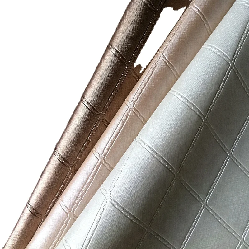 Wholesale stock lot Embroidery  Vinyl Upholstery Faux sponge leather for Car Seat Mat