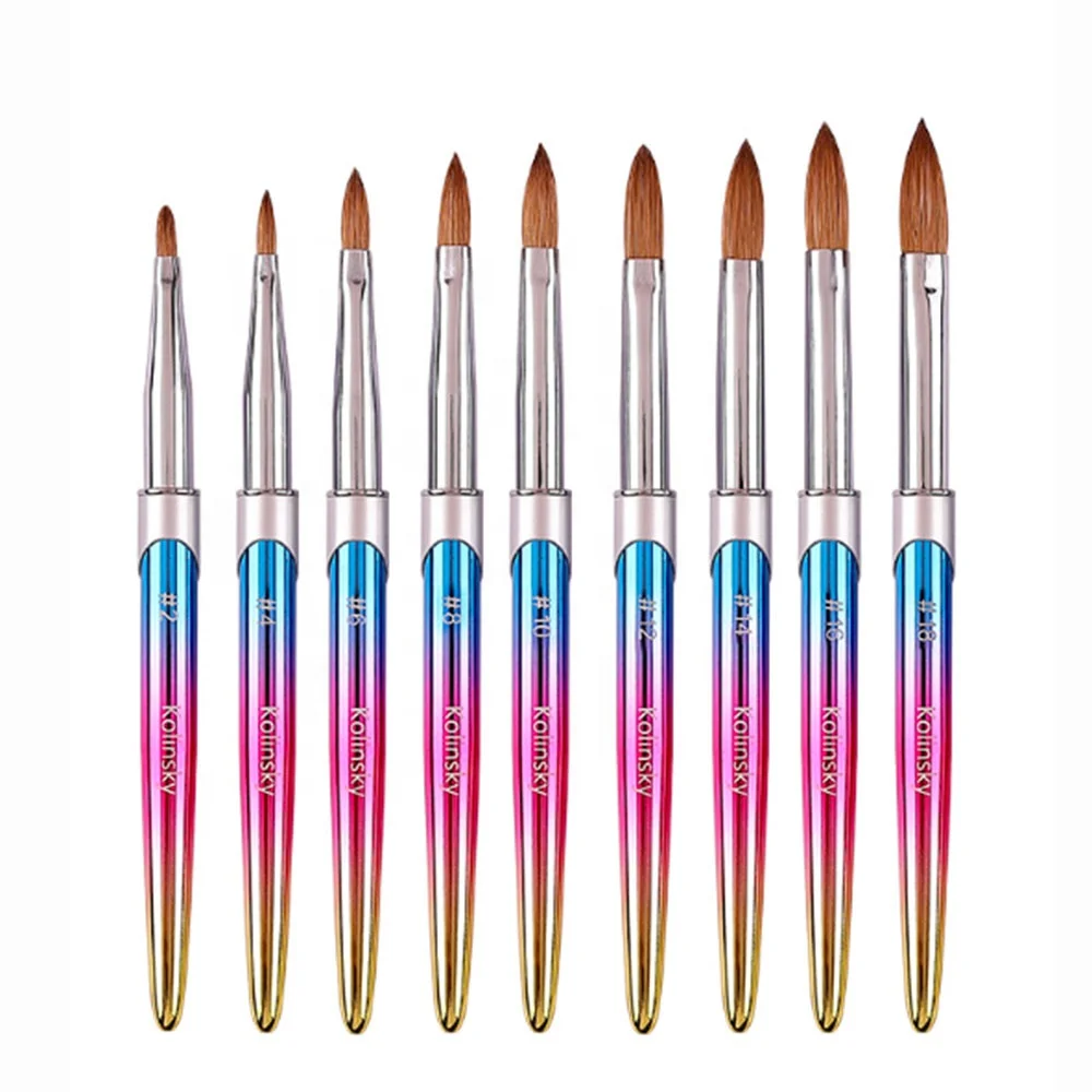 Kolinsky acrylic nail brush nail brushes 100 acrylic nail brush wholesale high quality manufacturers sable beauty acryl