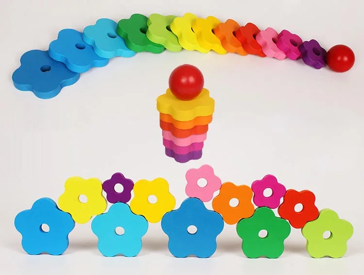Geometric Stacker - Wooden Educational Toy - Shape Sorter And Stacking Toy, Stacking Tower Toy For Babies, Toddlers And Kids