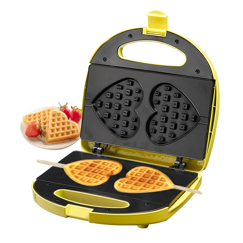 4 in 1 Mini Waffle Maker with Removable Plates Mini Pancake Donut Heart Shape Waffle Maker and Small Waffle Maker