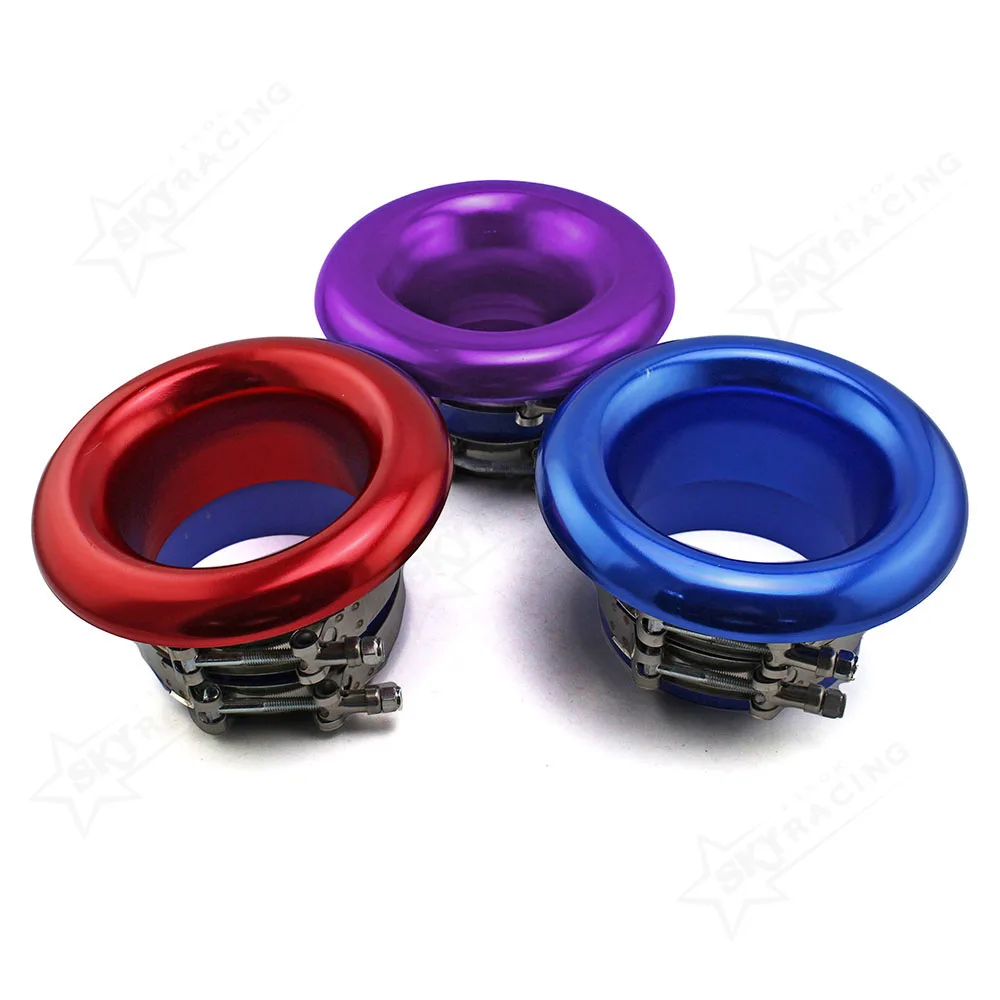 Aluminum 3 Inch Horn Cold Air Compressor Intake Suction Inlet Suction Inlet Funnel Turbo Kit