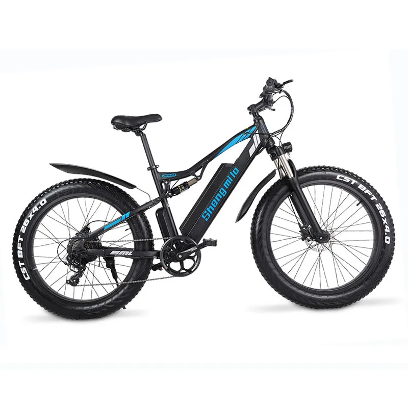 US EU Warehouse 26 Inch snow ebike 48V 1000W Mountain Electric Bicycle full suspension Fat Tire Electric Bike