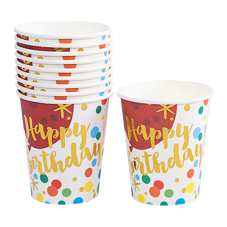 Hot Sale Birthday Disposable Juice Cold Drink Double Wall White Coffee Paper Cups