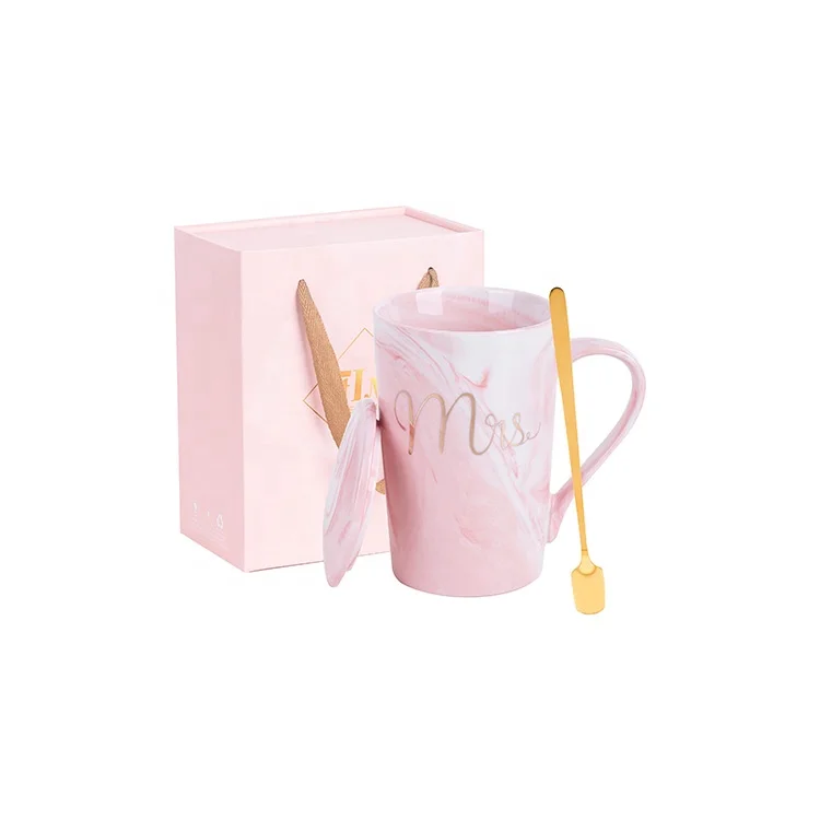 Pink color  bride mugs Wedding gift selection 1 set aesthetic mug
