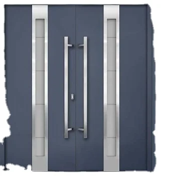 Пустотелая металлическая двойная дверь со стеклянными вставками для гардероба