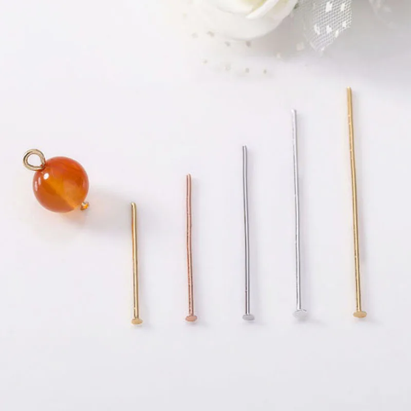 DIY handmade jewelry material findings Round-headed pin nine-figure T pin assembly Copper beaded bracelet earrings accessories