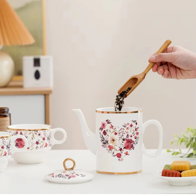 European Vintage Ceramic Coffee & Teacup Set Great English Teacup Three-Piece Afternoon Tea Set