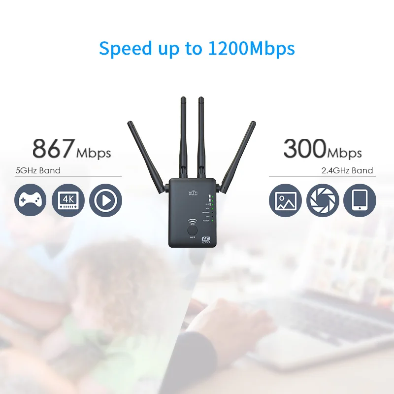 Прямая Продажа с фабрики WIFI5 1200 Мбит/с двухдиапазонный расширитель диапазона Wi-Fi беспроводной повторитель
