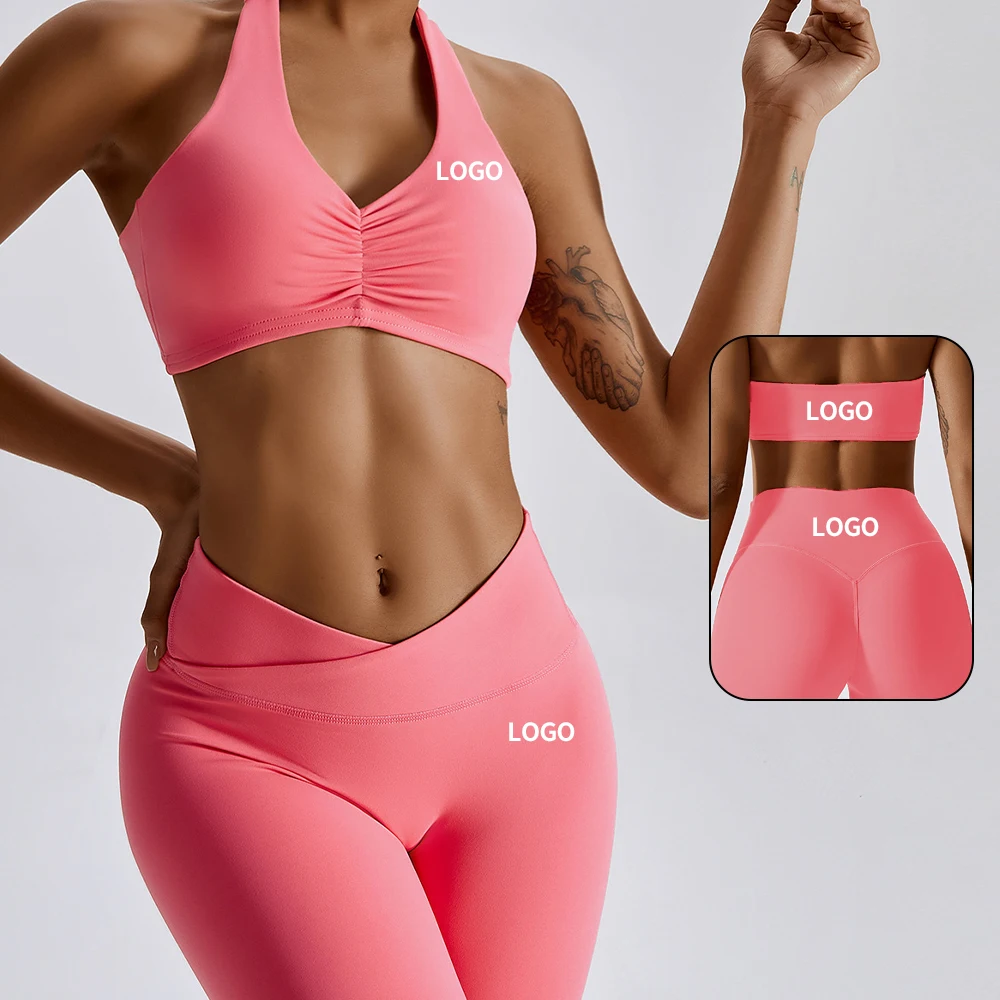 Supply Custom Breathable Scrunch Sports Bra Leggings Sets Workout Fitness Activewear Yoga Sets For Women