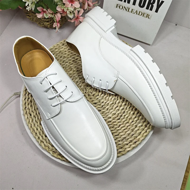 Classy Design Lace Up Handsome Good Looking Wedding Shoes for Men Comfortable White Dress Shoes