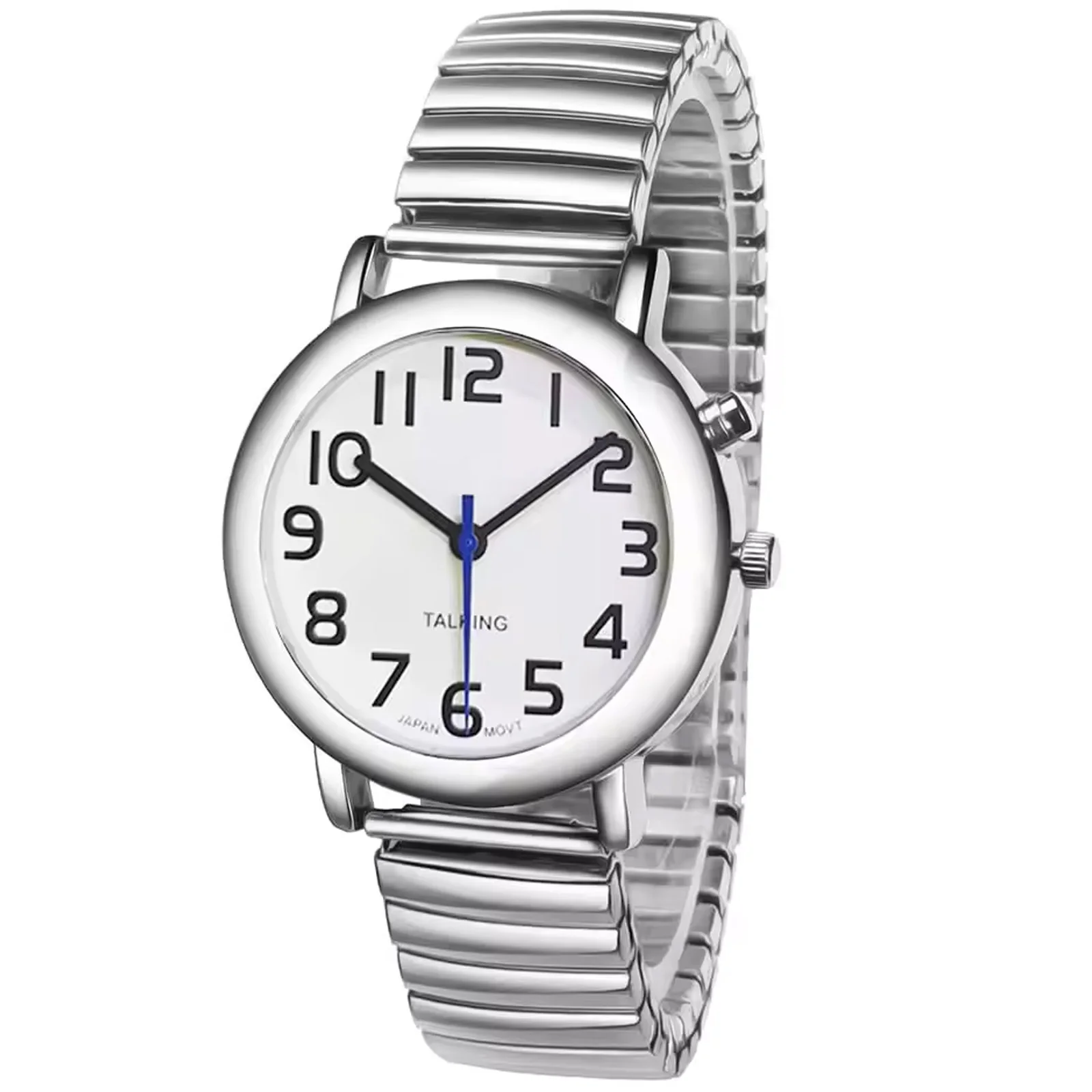 English Talking Watches Unisex for Senior Blind Visually Impaired Man Woman Bracelet Analog Wrist Watch Voice with Speaking
