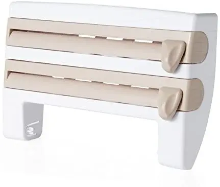 Hot Selling Wall-Mount Paper Towel Holder Sauce Bottle Rack 4 In 1 Cling Film Cutting Multifunction Kitchen Organizer