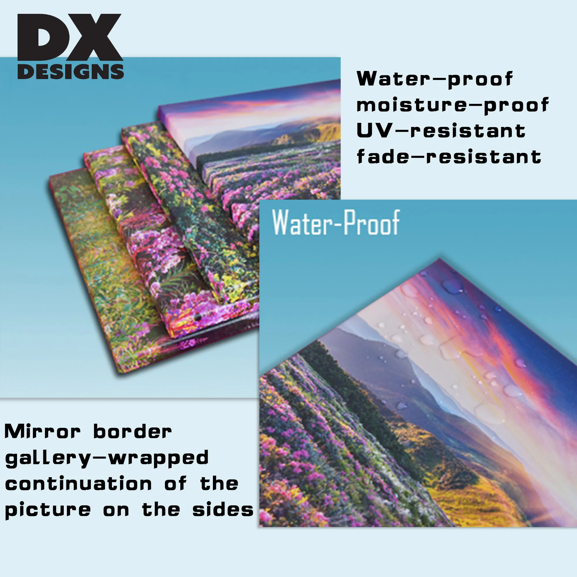 Custom Canvas Printing 5 Piece Landscape Painting Wall Painting Decor Print Art