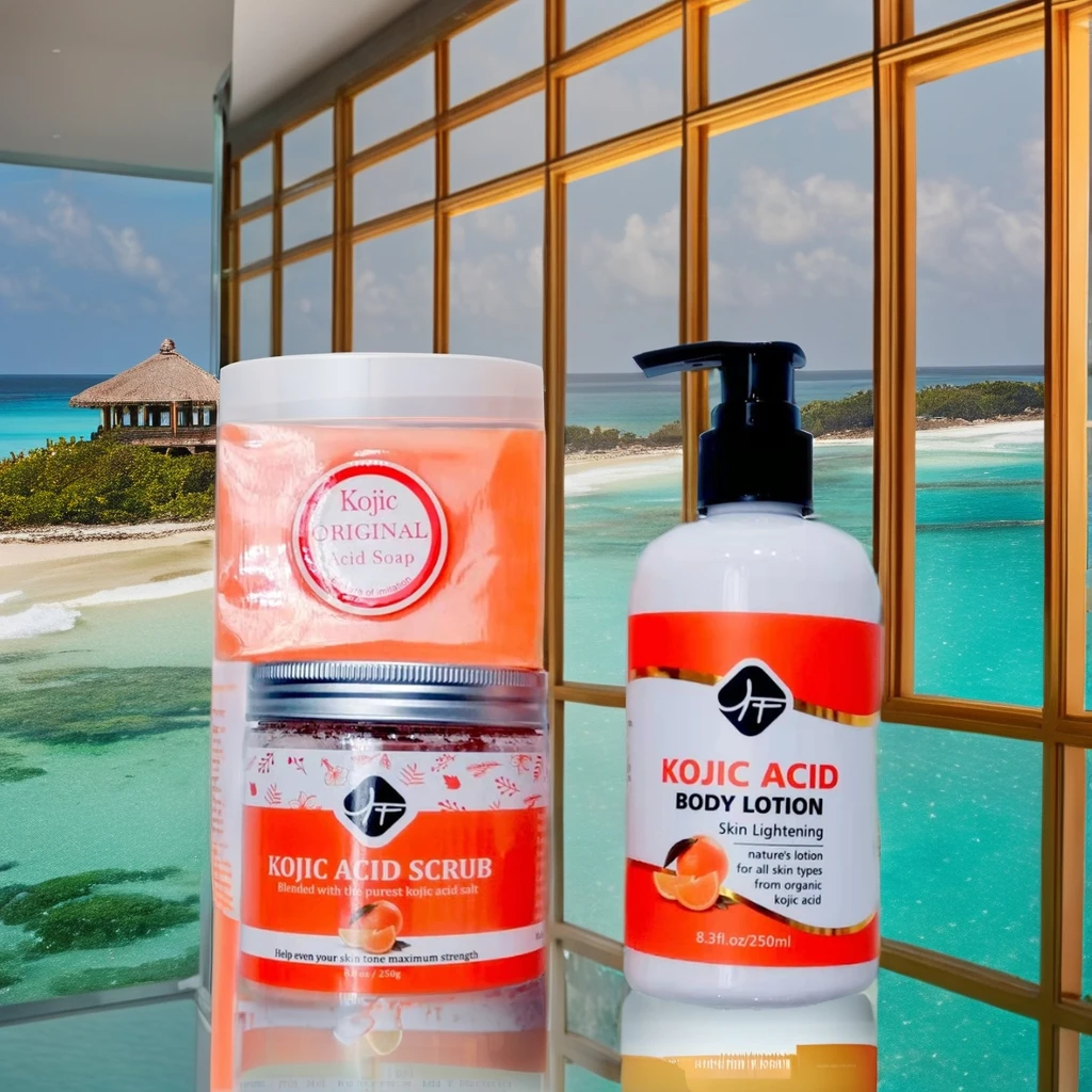 2024 Best &Hot selling Natural Organic Kojic Soap body scrub Body Lotion For whitening skin KOJIC ACID Body Skin Care Sets