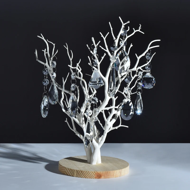 38mm hanging maple leaf crystal chandelier prisms replacement pendant parts with 14mm crystals beads