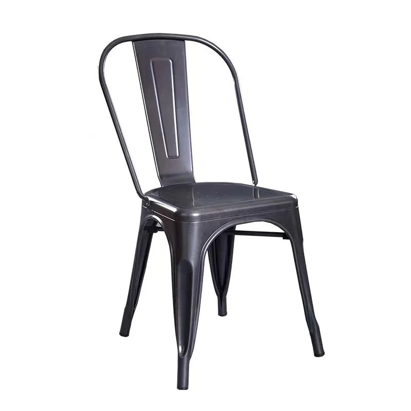 Wholesale Durable Industrial Iron Metal Dining Chairs Stackable Coffee Chair Restaurant Chair