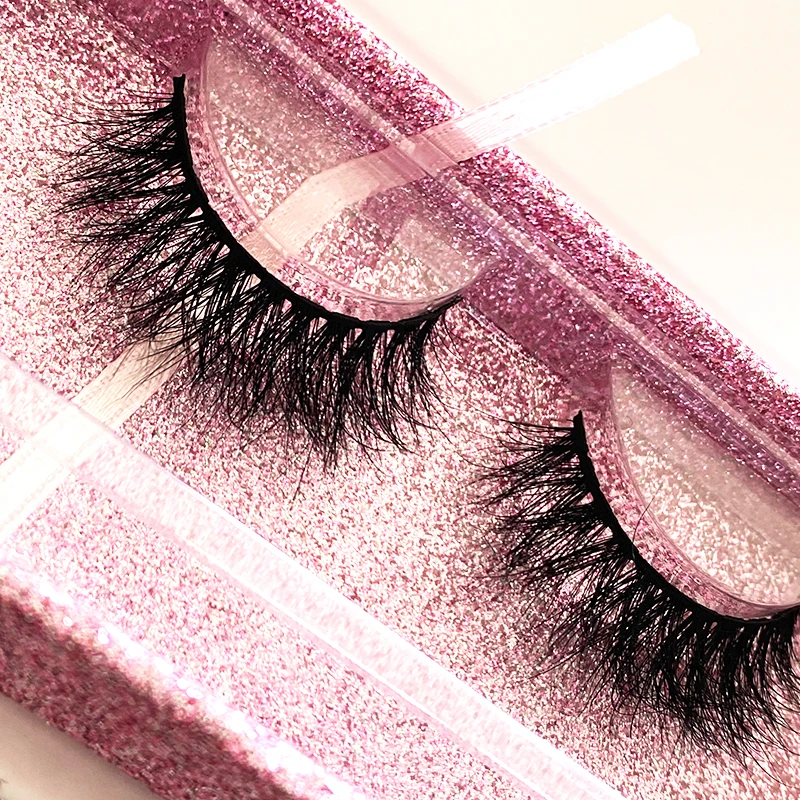 private label real mink fur logo packing wholesale fluffy cluster lash vendor full strip eyelashes naturel lashes