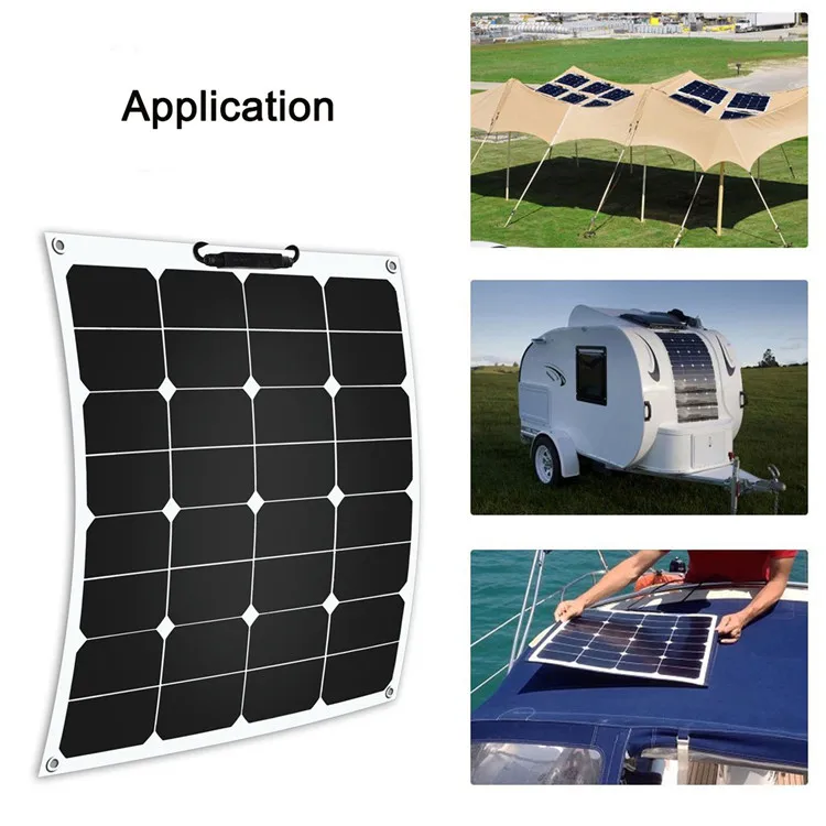 Лидер продаж легкие солнечные панели с тонкой пленкой 50 Вт Sunpower Полугибкие солнечных батарей для автомобиля