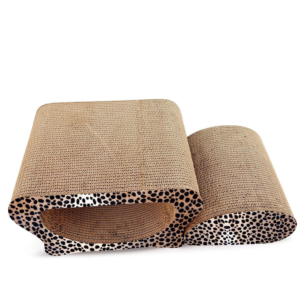 Wholesale Cardboard Cat Scratching Toys  2-in-1 Cat Head Shape Corrugated Cat Scratcher Scratch Board Product