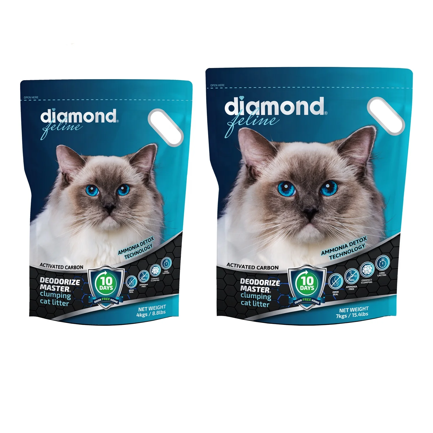 Compact clumping OEM service Complete and strong agglomeration Arena de gato-Diamond Feline Deodorize Master cat litter