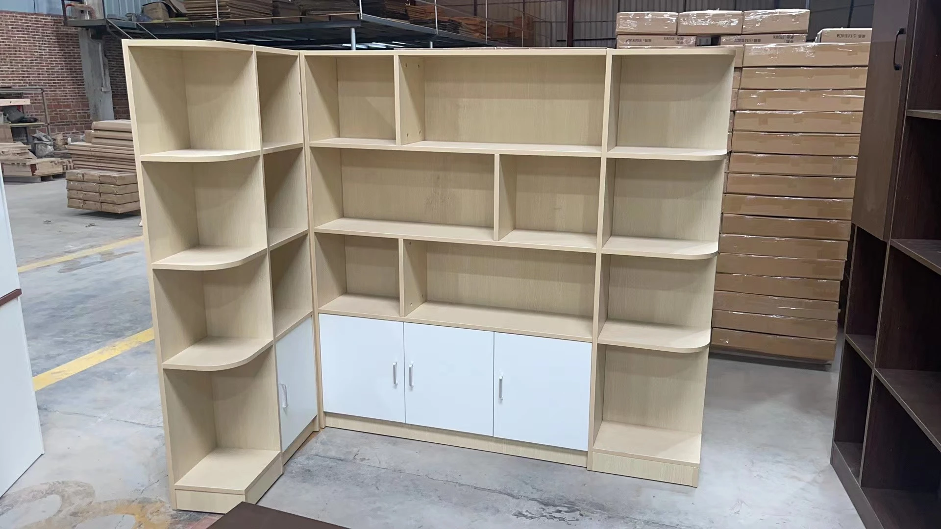 Factory direct multi-layer furniture melamine board modern bookshelf bookcase cabinet