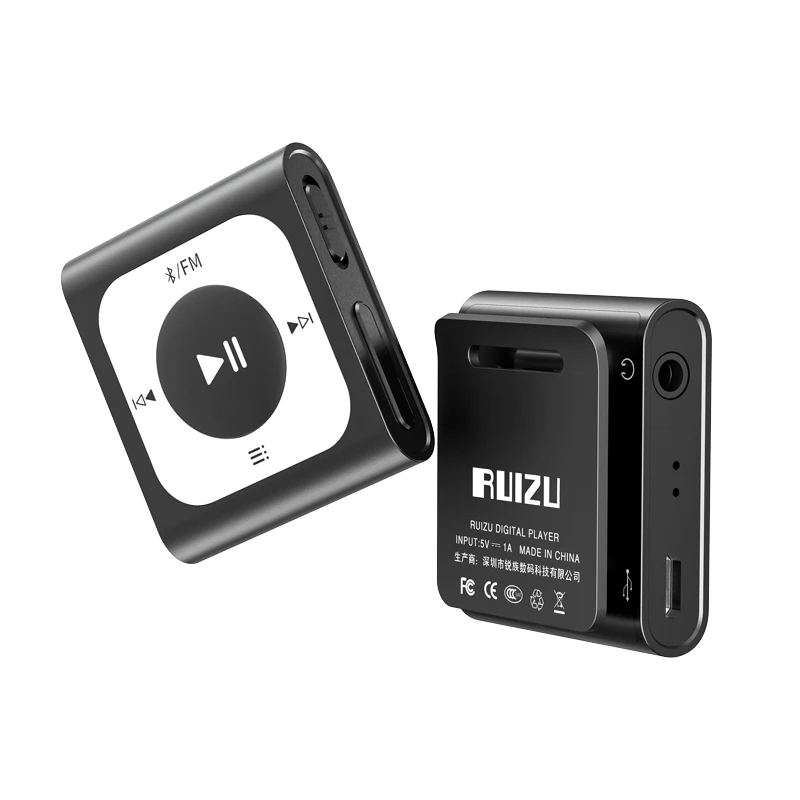 Мини индивидуальный сервис Ruizu X66 Mini Usb клип с B-Tooth высокого качества 4gp скачать бесплатно MP3 плеер