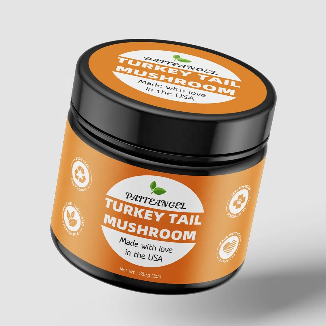 Vet Formulated Rich in Beta-Glucans Turkey Tail Mushroom Extract  Dogs Critical Immune Support Prebiotic Powder
