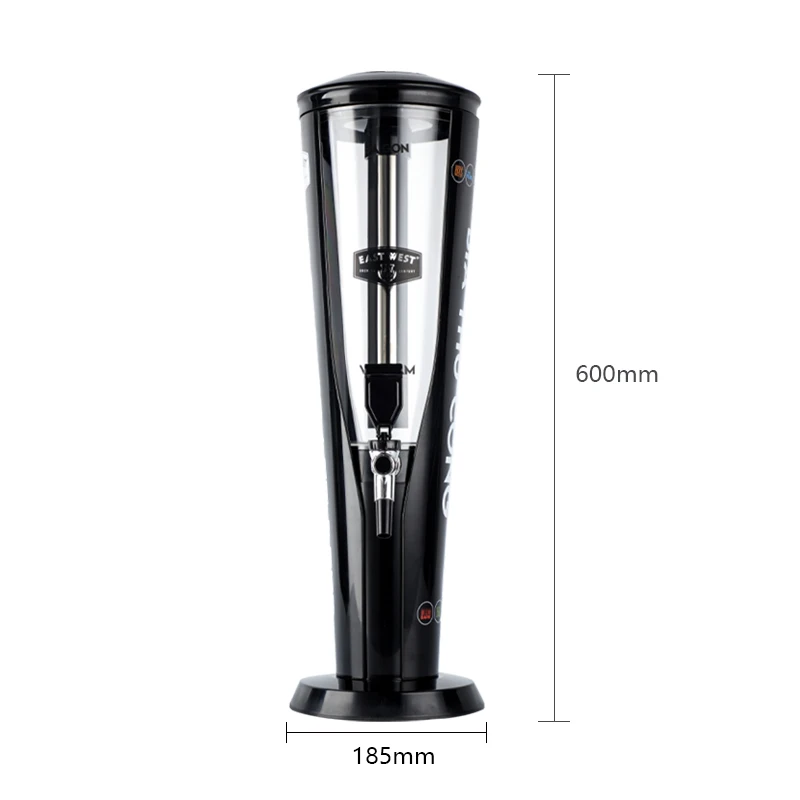 3l Draft Beer Tower Drink Dispenser With Ice Tube Hot Sales Beer Tower