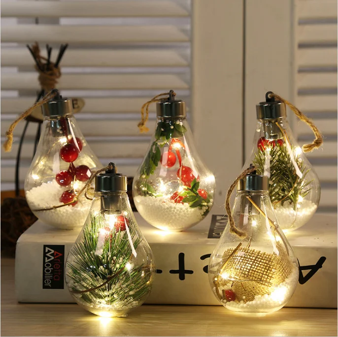 2021 Christmas decorations creative simulation light bulb Christmas tree decoration pendant