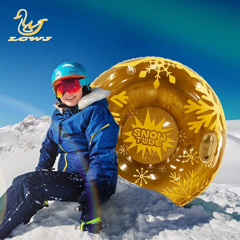 Winter inflatable rubber Tube Multi-Rider Snow Tube with Cover Sled Hard Bottom inflatable Snow Tube