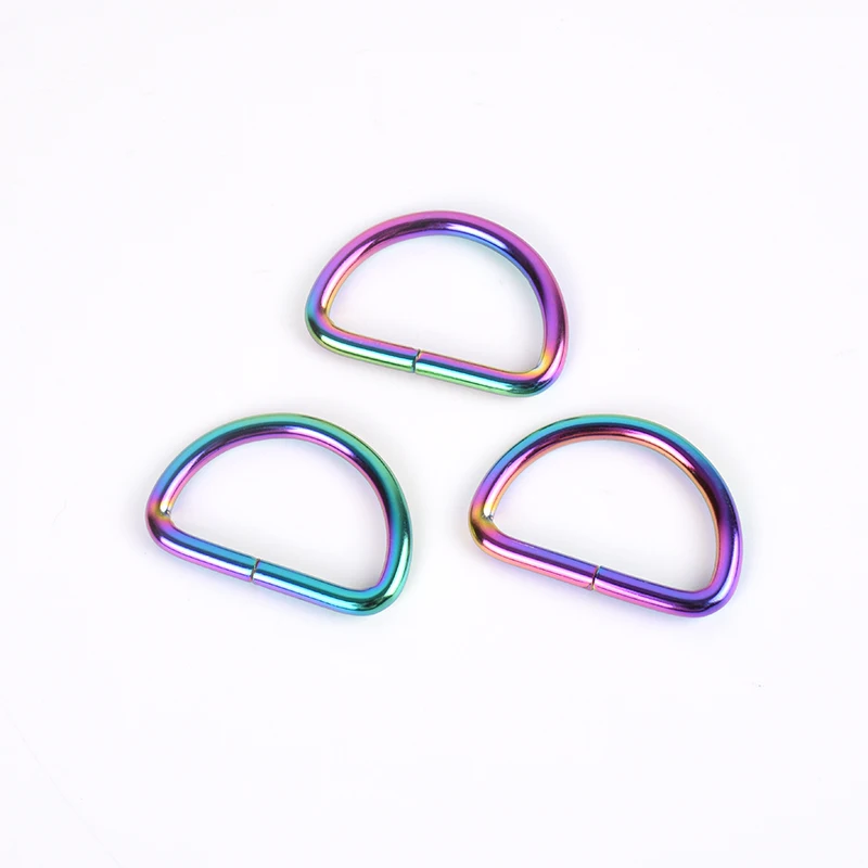 Rainbow D Ring Buckle For Dog Collar Handbag Purse Accessories D ring