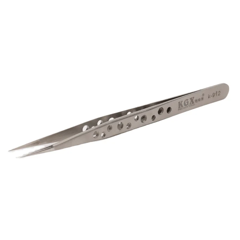 Kaigexin K-912 hand-polished Craft 201 hole stainless steel tweezers