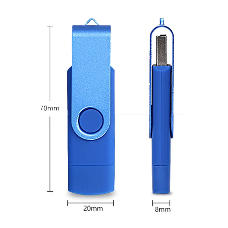 2024 Wholesale 2 IN 1 Full Capacity Usb 2.0 Custom LOGO Cheap OTG Usb Stick Pen Drive pendrive 64GB 32GB 4GB  usb Flash Drives