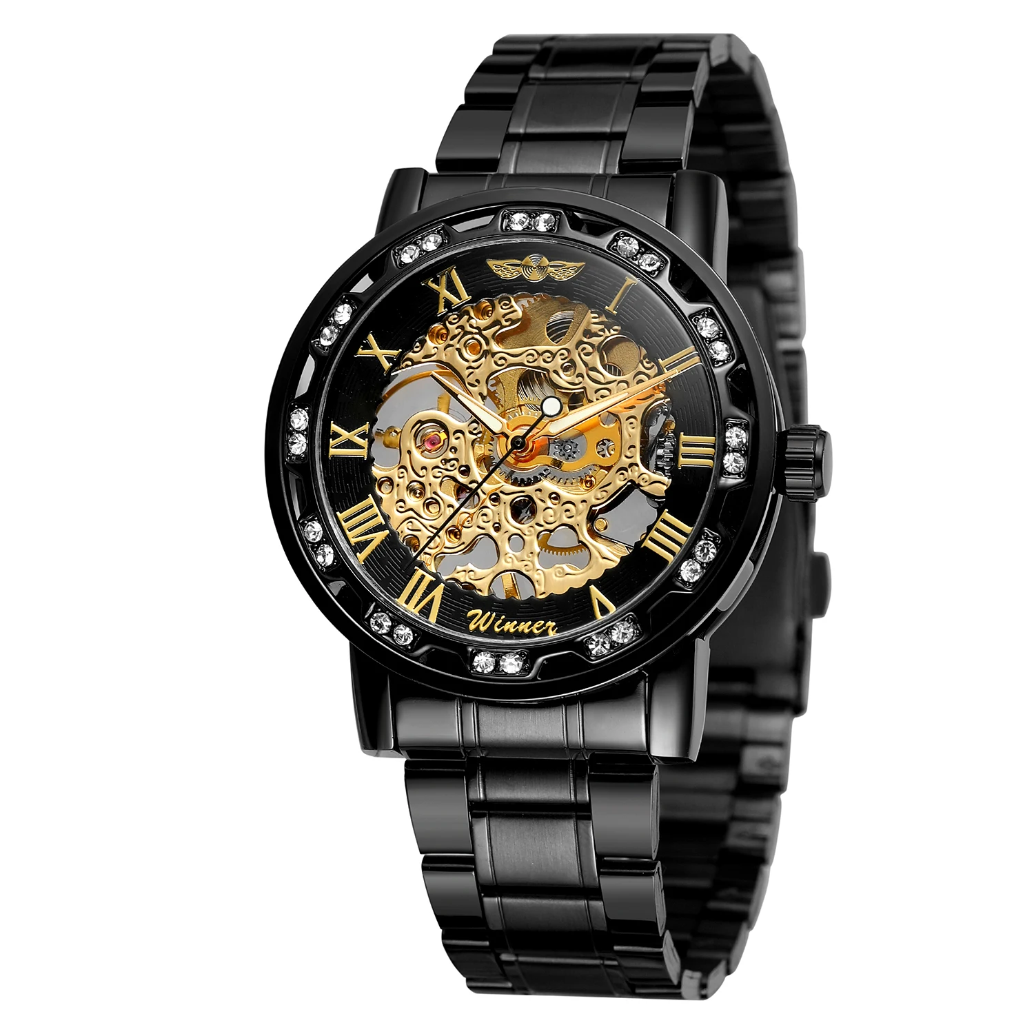 
Мужские часы в Wristwacthes роскошные механические часы римский указатель номера 