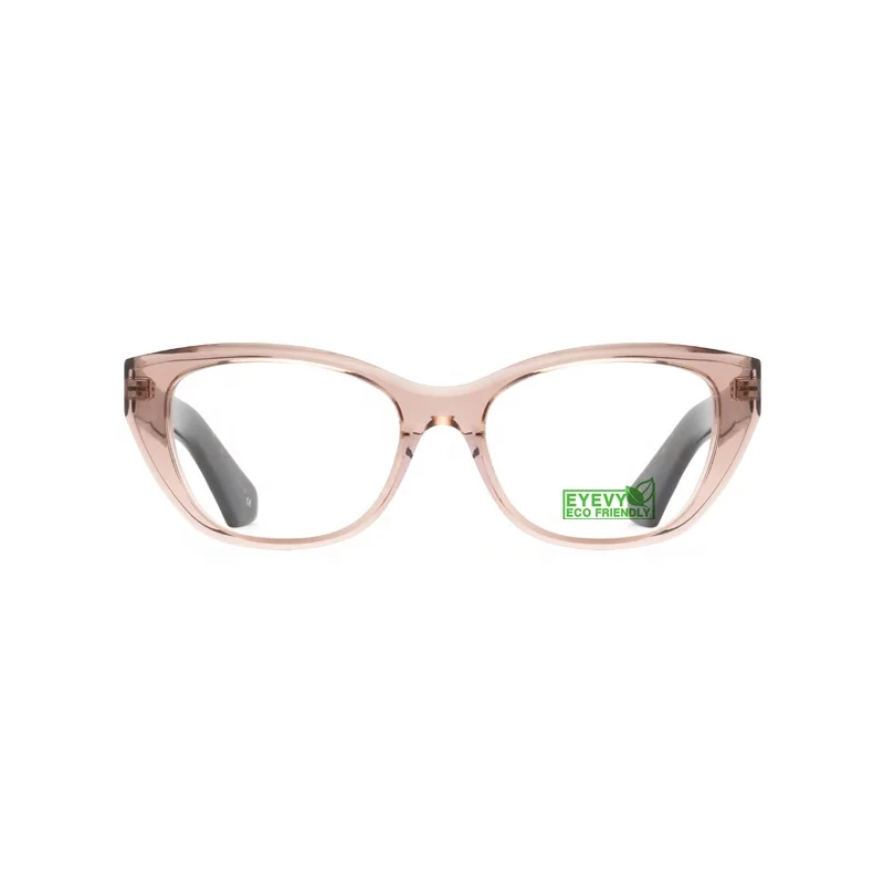 Wholesale Custom Logo Fashion Unisex Biodegradable Cat Eye Bevel BIO ECO Acetate Optical Frame 2022 (1600608268820)