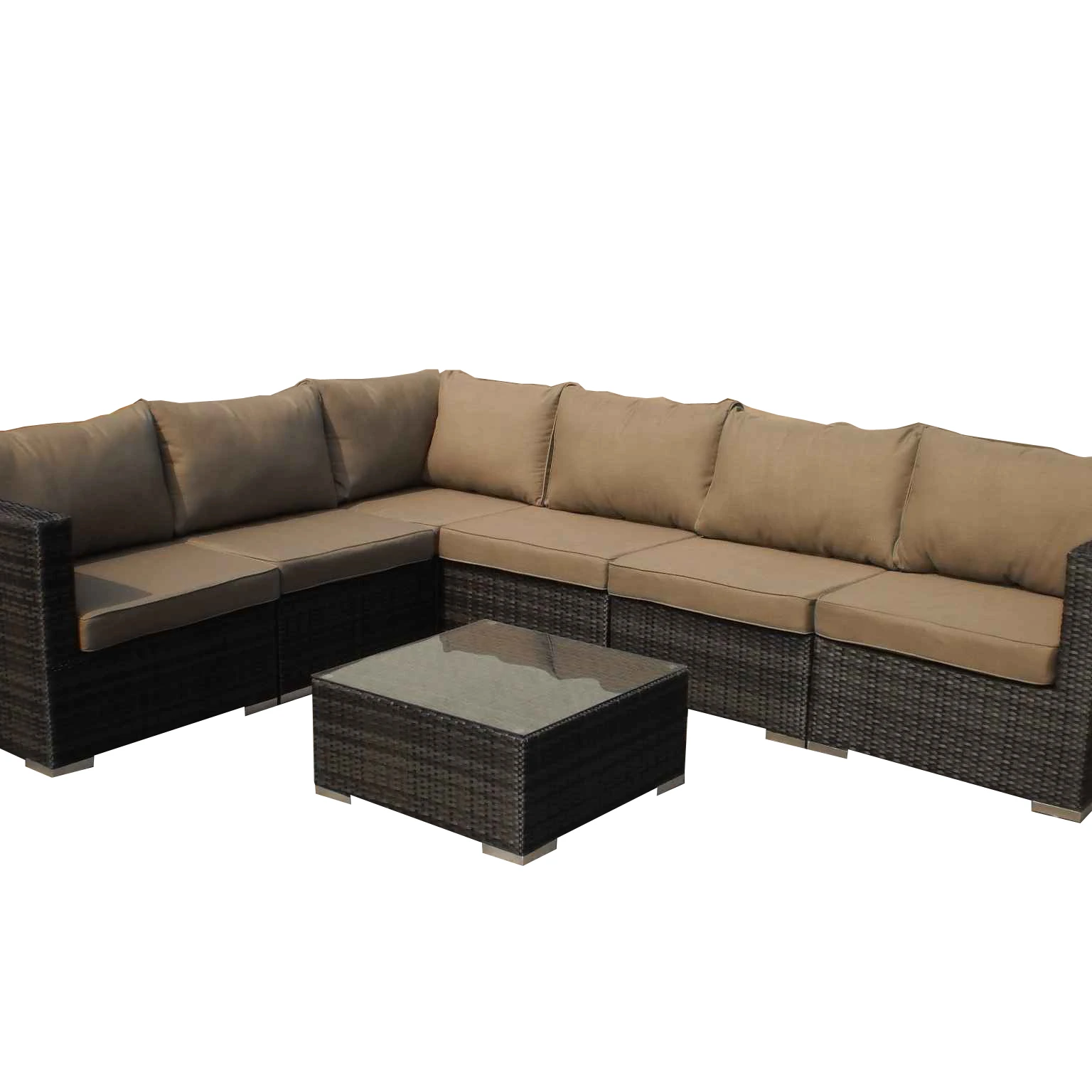 Best Selling High Back Recliner Alu Rattan Outdoor Furniture Multiplayer Garden Sofa (1600387229933)