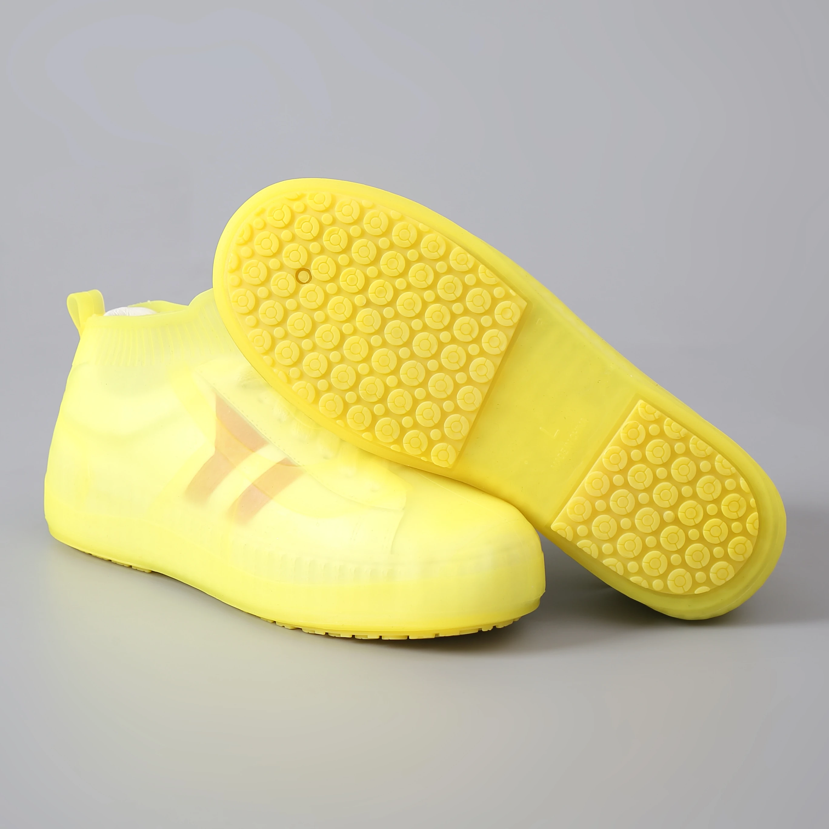 Wholesale ladies silicone rain over long reusable thick shoe cover reusable waterproof flat cover shoes for ladies