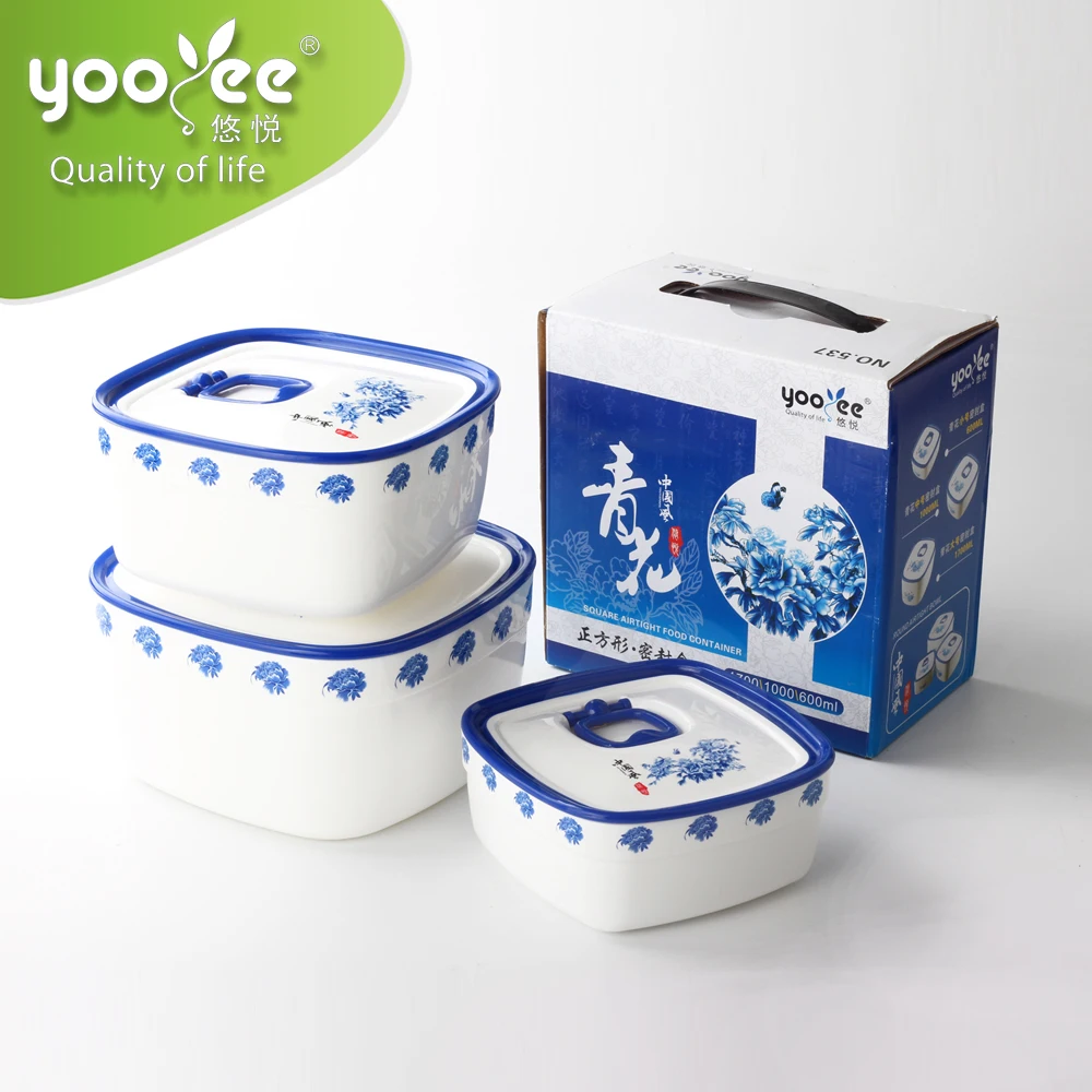 Food Containers with Lid BPA Free Square Airtight Plastic 3 in 1 Storage Boxes & Bins Lid with Air Vent Customized Acceptable