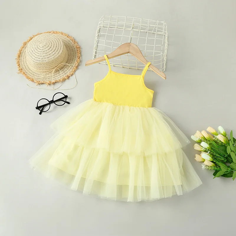 2022 high quality new design children party dress with ruffles tulle