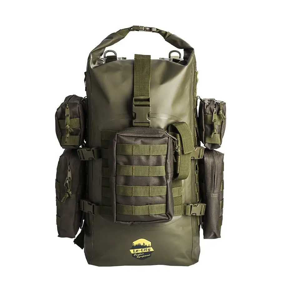 OEM ODM 40-80L Factory wholesale PVC material Camo Tactical Backpack bag for travel outdoor climbing mountaineering