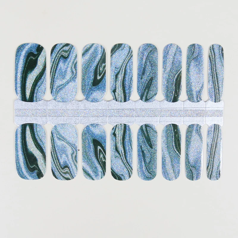 Wholesale eco-friendly adhesive ZB series nail polish strips 100% spring colorful flower pattern custom finger nail polish strip